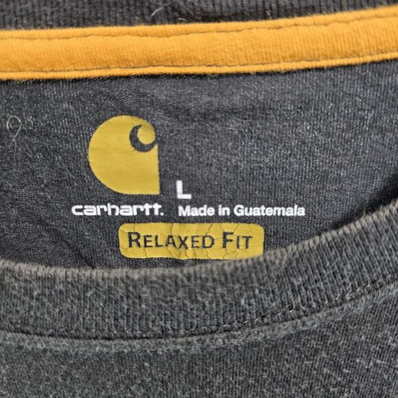 Carhartt T Shirt Mens Large Black Pocket Relaxed Fit Tee Short Sleeve Raglan Mid - Picture 3 of 11